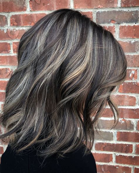 60 Ideas Of Gray And Silver Highlights On Brown Hair Brown Hair With Silver Highlights Gray