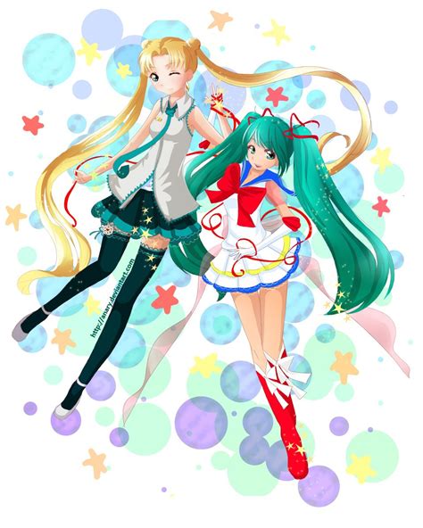 Sailor Miku And Hatsune Usagi By Anary On Deviantart Hatsune Miku Songs