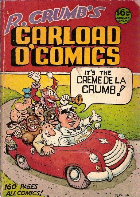 An Old Comic Book With Cartoon Characters Riding In A Car And The Title