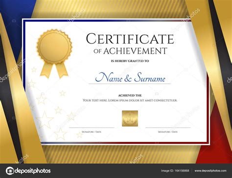 Luxury Certificate Template With Elegant Golden Border Frame Diploma