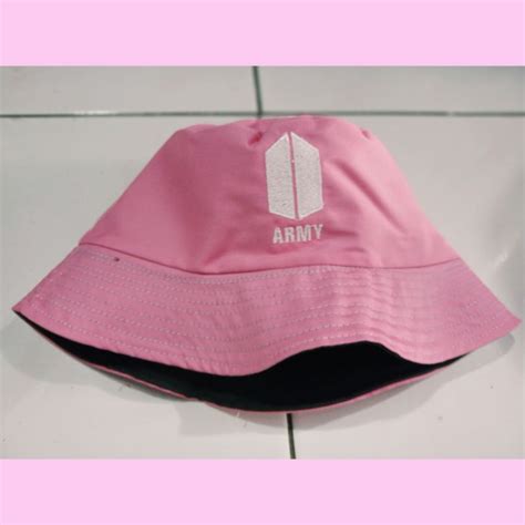 Jual Topi Bucket Hat Pria Wanita Logo Bts Bt21 Army Kpop Korea Fashion
