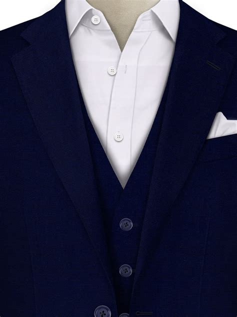 Sharp And Sophisticated Navy Blue Slim Fit Bespoke Suit Troppay