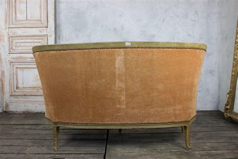 Small French Louis Xv Style Settee In Pale Apricot Velvet For Sale At