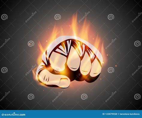 Mma Or Boxing Burning Bandage Fist Mixed Martial Arts Fighting Flame