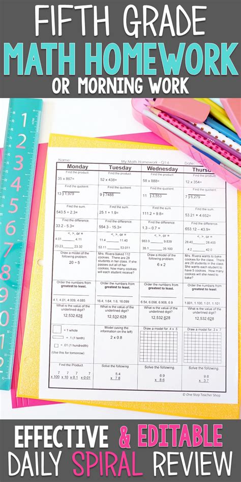 Start studying 3rd grade zearn unit 2. 5th Grade Math Spiral Review | 5th Grade Math Homework 5th ...