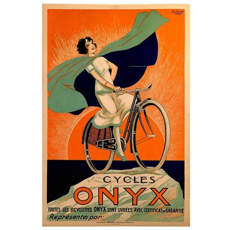 Art Deco Period French Advertising Poster For Cycles Onyx By Fritayre