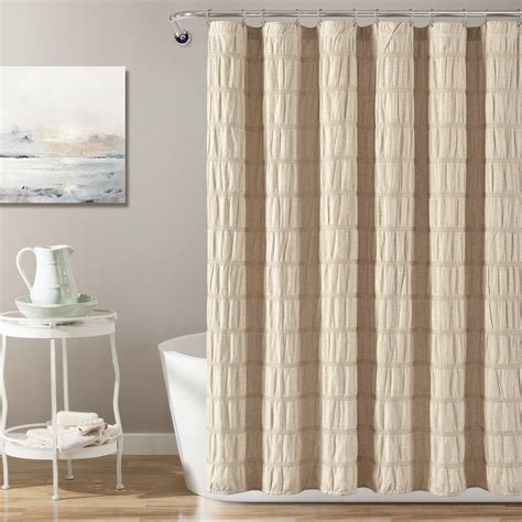 Waffle Stripe Woven Cotton Shower Curtain Taupe Single 72x72 Walmart
