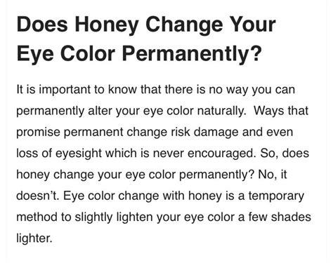 How To Lighten Eye Color Naturally With Honey Musely