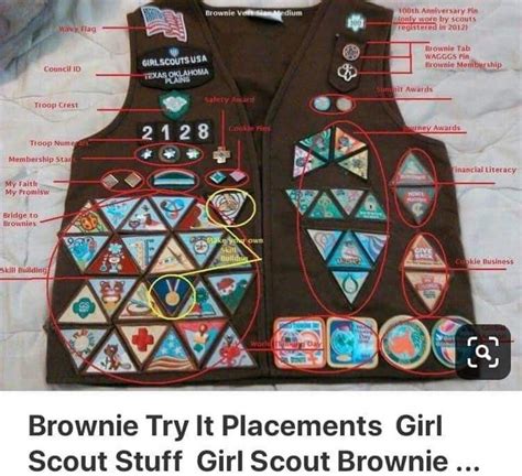 Gs Brownie Badge Placement Girl Scout Brownie Badges Girl Scout