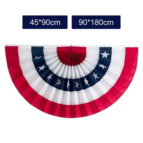 Durable Usa Pleated Fan Flag Bunting Half Fan Banner Flag Patriotic For