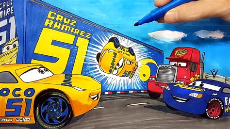 Mack cars 3 coloring pages. How to draw CARS 3 MACK HAULER with Dinoco Cruz Container ...