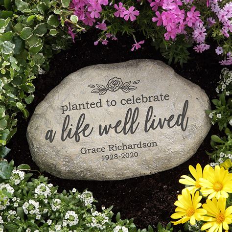 Planted to Celebrate a Life Personalized Memorial Garden Stone