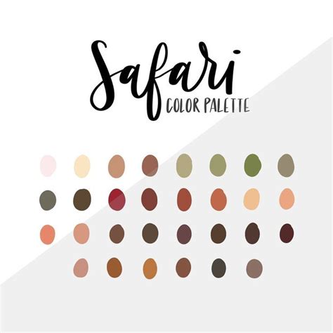 Safari Procreate Color Palette Instant Download Procreate Etsy
