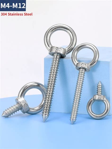 M4 M12 304 Stainless Steel Lifting Eye Screw Ring Eyebolt Ring Hooking