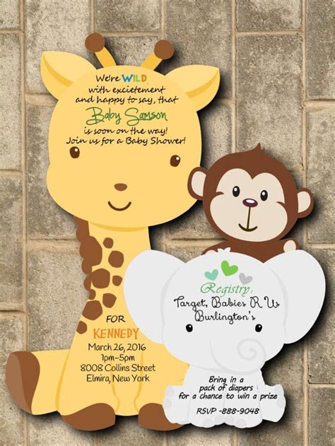 Baby Shower Jungle Invitations Free Printable Safari Baby Shower