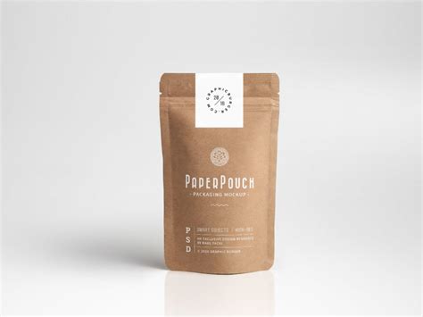 paper pouch packaging mockup  mockup