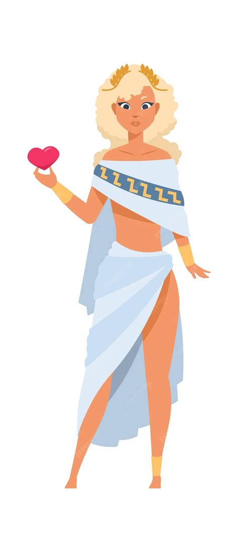 premium vector aphrodite or venus cartoon goddess of love and beauty ancient greek god in toga
