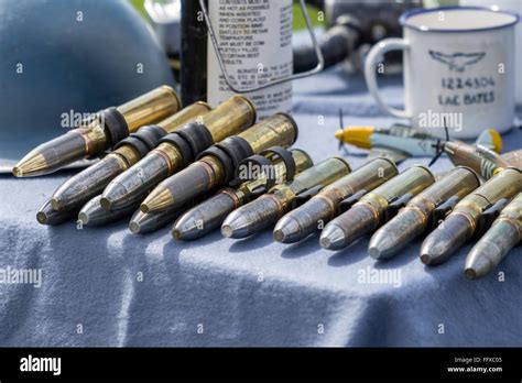 Old Ww2 Ammunition On Display At Shoreham Airfield Stock Photo Alamy