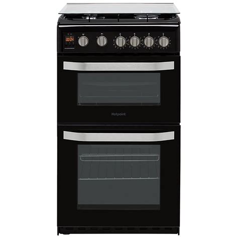 Hotpoint Hd5g00ccbkuk 50cm Double Gas Cooker With Gas Hob Black