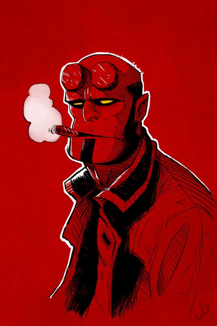 Hellboy Iconic Cigar Smoking Superhero Hellboy
