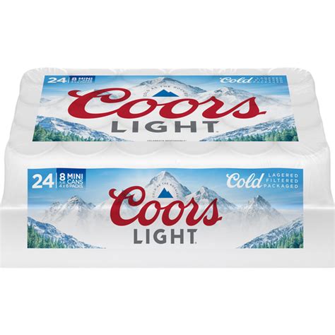 Coors Light Beer American Lager 24 Pack 8 Fl Oz Cans 42 Abv