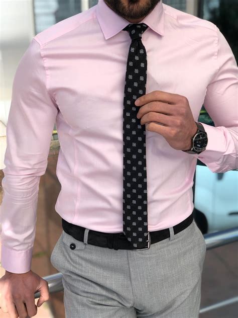 Buy Pink Slim Fit Dress Shirt By With Free Shipping