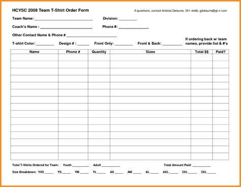 Spreadsheet For T Shirt Orders Db Excel Com