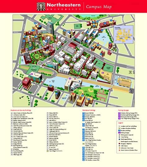 Northeastern University Campus Map Map Of The World