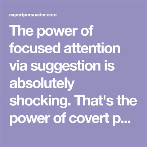 The Power Of Focused Attention Via Suggestion Is Absolutely Shocking