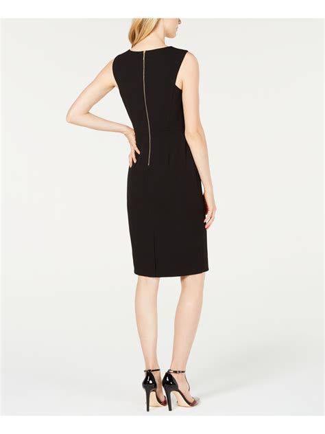 Calvin Klein 134 Womens New Black V Neck Sleeveless Sheath Dress 8 Bb