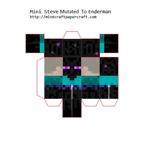Papercraft Mini Steve Mutated To Enderman Minecraft Pinterest