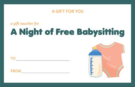 Babysitting Voucher Printable Free Easy Returns On Millions Of Items