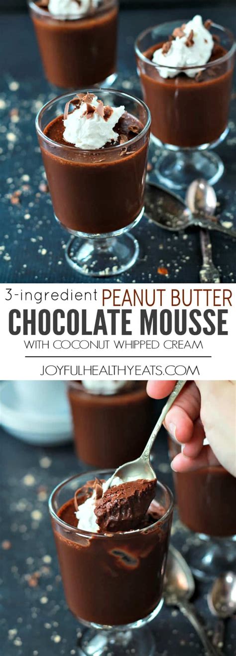 It's rich yet light and fluffy, and you're just five ingredients away from these little pots of heaven! 3 Ingredient Peanut Butter Chocolate Mousse with Coconut ...