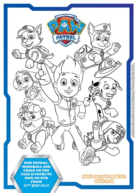 Sky marshall paw patrol coloring pages. Paw Patrol DVD Printable - ET Speaks From Home