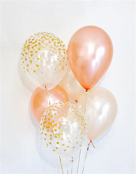 Rose Gold And Peach Latex Balloons Rose Gold And Peach Etsy