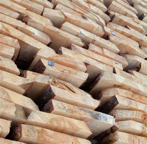 Wooden Planks Air Drying Timber Stack Stock Photo Image Of