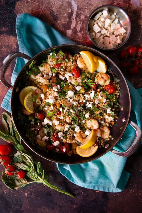 Place the scooped out tomato halves over the sauce, open side. One-Pot Israeli Couscous with Shrimp and Tomatoes - Taste ...