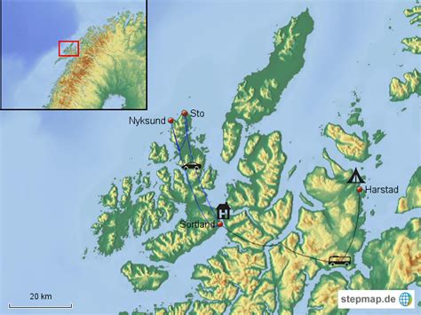 Die region bietet folgende ausflugsziele: Vesteralen von RoWa83 - Landkarte für Norwegen
