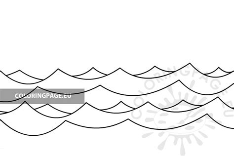 Printable Sea Waves Template Coloring Page