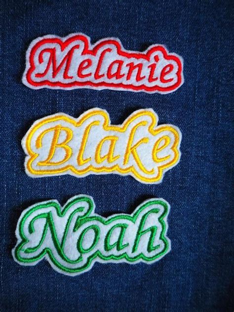 embroidered name patch 10 colours available etsy name patches embroidered name patches