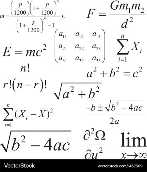 Mathematics And Physics Formulas And Expressions Vector Image
