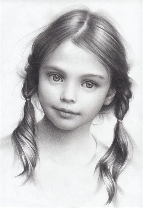 Choose the 'pencil sketch' option, and apply certain sketch filters to make it look better. black and white drawing of a little girl, two braided ponytails, how to draw a person | Portrait ...