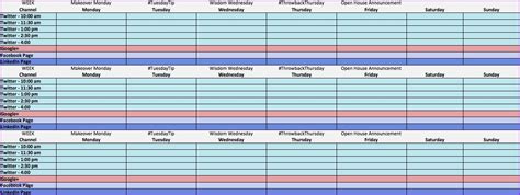 Social Media Content Calendar Excel Template Free Calendar