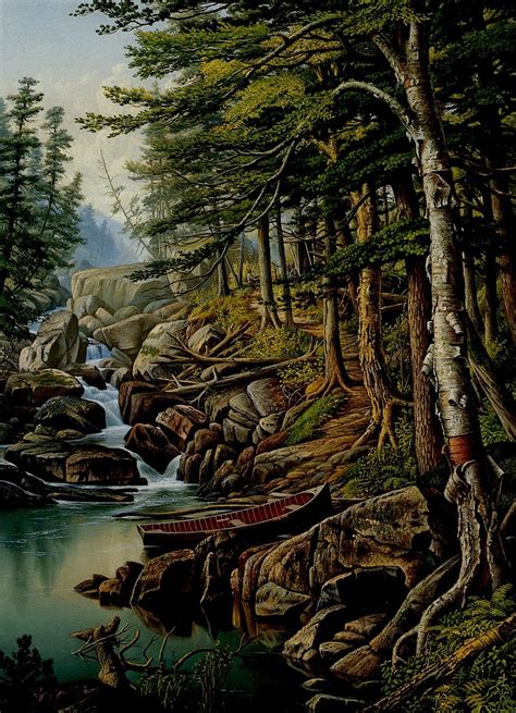 Moose River Adirondacks Painting Levi Wells Prentice Oil Paintings