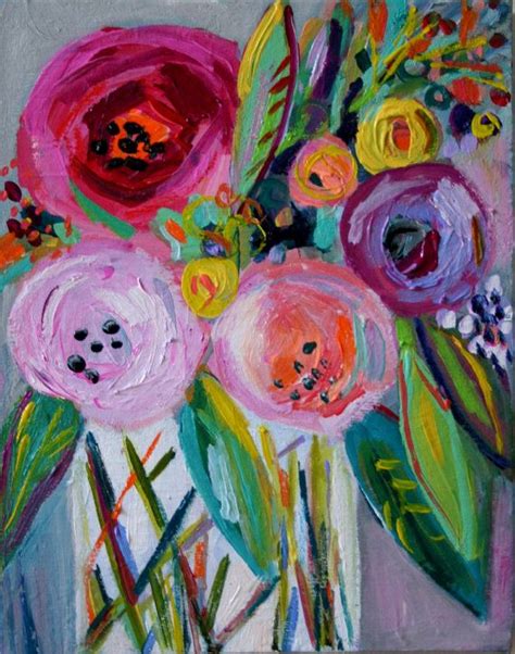 Floral Still Life Abstract Flowers Small By