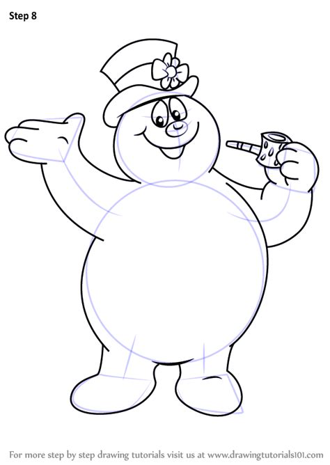 learn how to draw frosty from frosty the snowman frosty the snowman step by step drawing