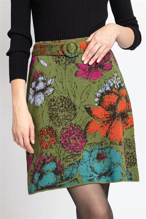 Jacquard Skirt Floral Pattern Skirts Ivko Woman