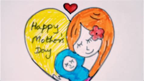 How To Draw Mothers Day Poster Drawingmothers Day Drawing For Kids