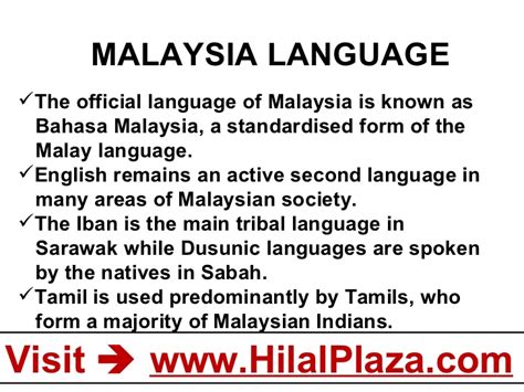 Bahasa melayu is the national and official language, but english is widely spoken. Malaysia