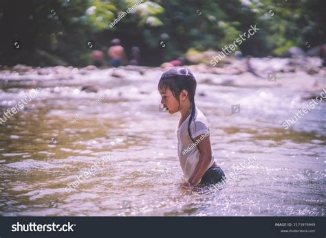 Girls Having Fun Playing Waterfall Stock Photo 2173978949 Shutterstock